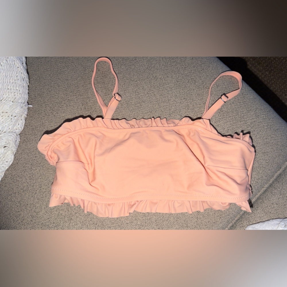 Cupshe Peach Ruffle Bandeau Bikini Top